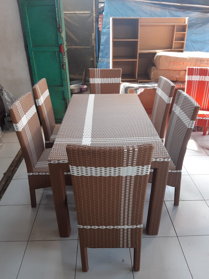  Meja  Makan  Sintetis 6K LakuLaku Store FURNITURE MEJA  