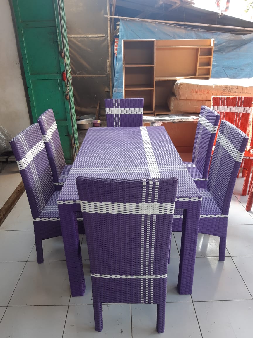  Meja  Makan  Sintetis 6K LakuLaku Store FURNITURE MEJA  